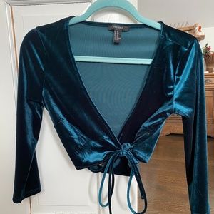 Velvet Emerald Green Going Out Top